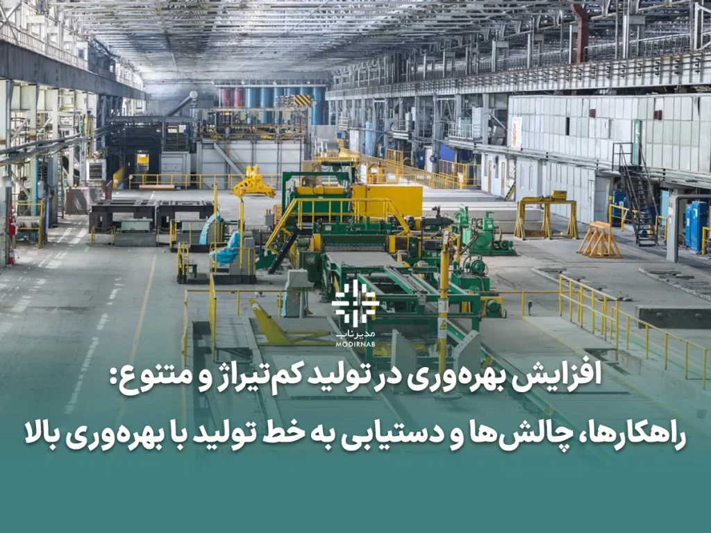 افزایش بهره‌وری در تولید خط تولید با بهره‌وری بالا آموزش افزایش بهره‌وری کارخانه تولید کم‌تیراژ و متنوع افزایش سودآوری در تولید