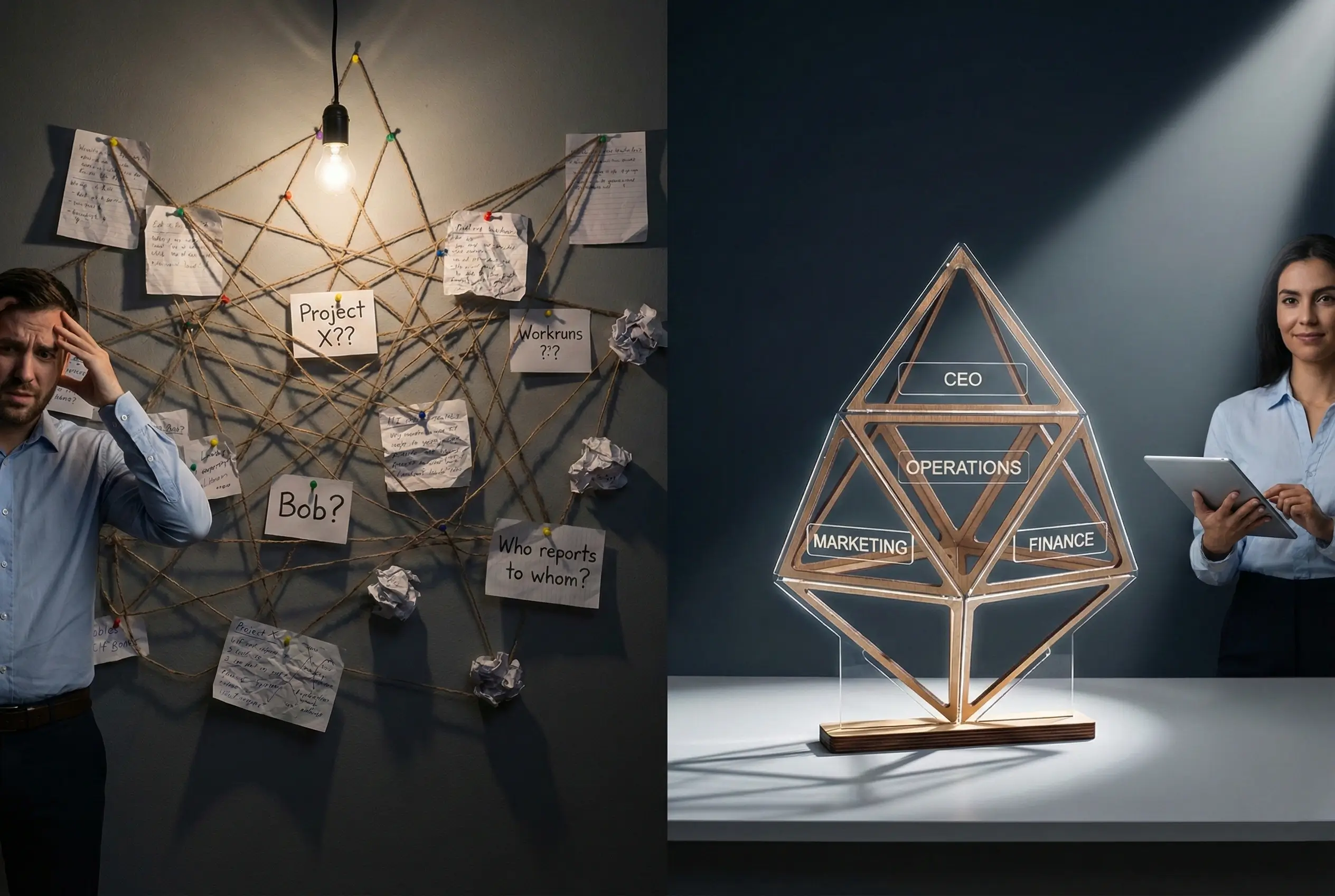 چارت سازمانی
چارت سازمانی عملکردی, طراحی ساختار سازمانی, شرح وظایف مدیران, نمودار سازمانی شرکت, سیستم سازی کسب و کار